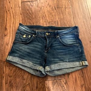 H&M Dark Blue Rolled Cuff Jean Shorts